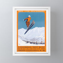 1927 Chamonix - Mont Blanc France Ski Championship Poster Mini Art Print