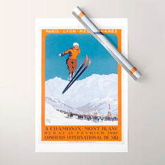 1927 Chamonix - Mont Blanc France Ski Championship Poster Wrapping Paper