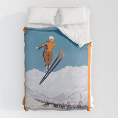 1927 Chamonix - Mont Blanc France Ski Championship Poster Duvet Cover