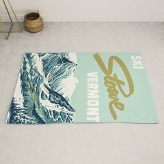 2021 Ski Stowe Vermont Vintage Poster Rug