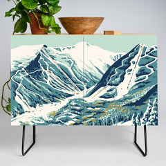 2021 Ski Stowe Vermont Vintage Poster Credenza