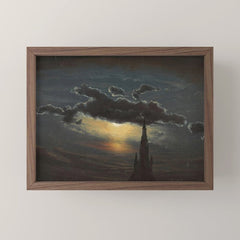 "Study of Clouds in Moonlight" by Knud Baade, 1848 Mini Art Print