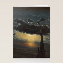 "Study of Clouds in Moonlight" by Knud Baade, 1848 Stationery Card