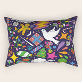 60s 70s psychedelic Modern Christmas Confetti Pattern Rectangular Pillow