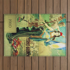 1910 Fernet Branca Liqueur Aperitif Advertisement Poster Print Outdoor Rug