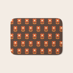 70s Flower Pattern #1 Bath Mat