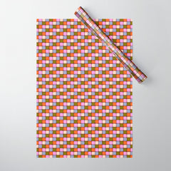1970s Disco Dancefloor Checkerboard Pattern Wrapping Paper