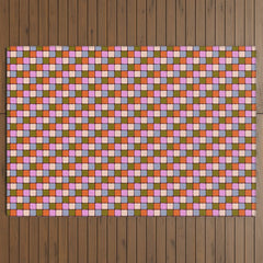 1970s Disco Dancefloor Checkerboard Pattern Outdoor Rug