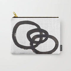 And I Op' Minimalist Ink Line Drawing Abstract Black Brush Strokes Modern Funky Maze by Ejaaz Haniff Carry All Pouch