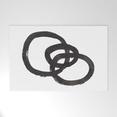 And I Op' Minimalist Ink Line Drawing Abstract Black Brush Strokes Modern Funky Maze by Ejaaz Haniff Welcome Mat