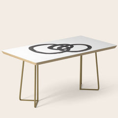 And I Op' Minimalist Ink Line Drawing Abstract Black Brush Strokes Modern Funky Maze by Ejaaz Haniff Coffee Table
