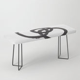 And I Op' Minimalist Ink Line Drawing Abstract Black Brush Strokes Modern Funky Maze by Ejaaz Haniff Bench