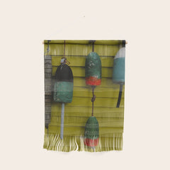 4 lobster buoys - nautical photograph ocean new england maine Wall Hanging