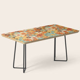 70's Retro Floral Patterned Prints Coffee Table