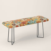70's Retro Floral Patterned Prints Bench