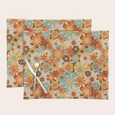 70's Retro Floral Patterned Prints Placemat