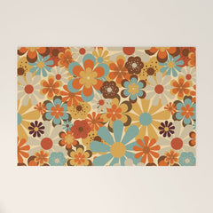 70's Retro Floral Patterned Prints Welcome Mat
