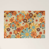 70's Retro Floral Patterned Prints Welcome Mat