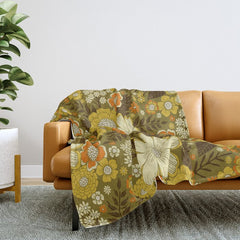 1970s Retro/Vintage Floral Pattern Throw Blanket