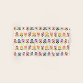 70s Retro Florals Pattern with Linen Texture Bath Towel