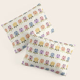 70s Retro Florals Pattern with Linen Texture Pillow Sham