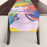 A Hand Is All We Need, Abstract Human Face Community, Humanity People Colorful Concept Positivity Table Runner