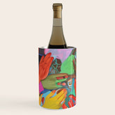 A Hand Is All We Need, Abstract Human Face Community, Humanity People Colorful Concept Positivity Wine Chiller