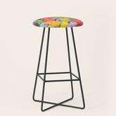 A Hand Is All We Need, Abstract Human Face Community, Humanity People Colorful Concept Positivity Stool