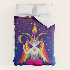 1997 Neon Rainbow Baphomet Comforter