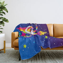 1997 Neon Rainbow Baphomet Throw Blanket