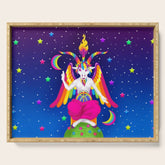 1997 Neon Rainbow Baphomet Serving Tray