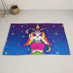 1997 Neon Rainbow Baphomet Rug