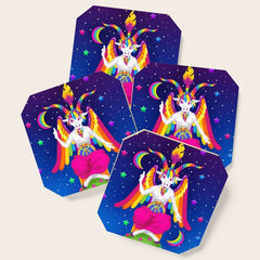 1997 Neon Rainbow Baphomet Coaster