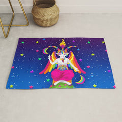 1997 Neon Rainbow Baphomet Rug