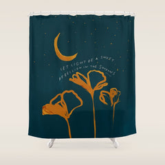 "Let Light Be A Sweet Rebellion In The Shadows" Shower Curtain