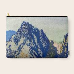 A Departure I - Mountain & Forest Nature Ukiyo Landscape in Blue, Green & Grey Carry All Pouch