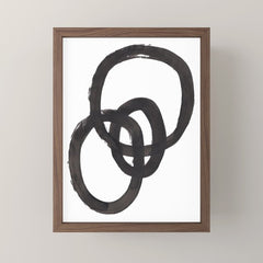 And I Op' Minimalist Ink Line Drawing Abstract Black Brush Strokes Modern Funky Maze by Ejaaz Haniff Mini Art Print