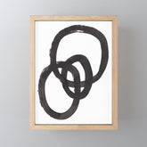 And I Op' Minimalist Ink Line Drawing Abstract Black Brush Strokes Modern Funky Maze by Ejaaz Haniff Mini Art Print