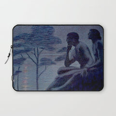 "Give me nights perfectly quiet...and I looking up at the stars" Leaves of Grass by Margaret Cook Laptop Sleeve