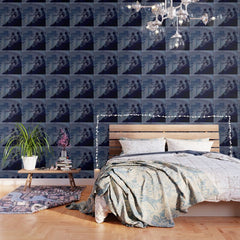 "Give me nights perfectly quiet...and I looking up at the stars" Leaves of Grass by Margaret Cook Wallpaper