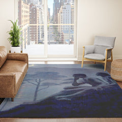 "Give me nights perfectly quiet...and I looking up at the stars" Leaves of Grass by Margaret Cook Rug