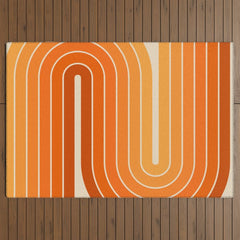 70s Retro Vintage Style Minimal Design 553 Outdoor Rug