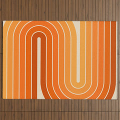 70s Retro Vintage Style Minimal Design 553 Outdoor Rug