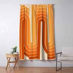 70s Retro Vintage Style Minimal Design 553 Window Curtain