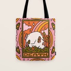 13. Death Tarot Mushroom Tote Bag