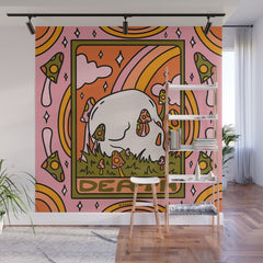 13. Death Tarot Mushroom Wall Mural