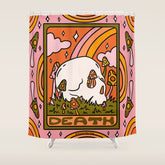 13. Death Tarot Mushroom Shower Curtain