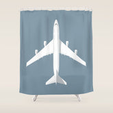 747-400 Jumbo Jet Airliner Aircraft - Slate Shower Curtain