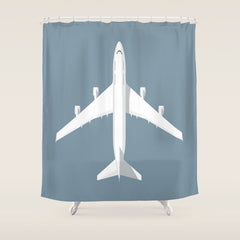 747-400 Jumbo Jet Airliner Aircraft - Slate Shower Curtain