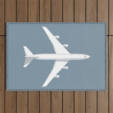 747-400 Jumbo Jet Airliner Aircraft - Slate Outdoor Rug
